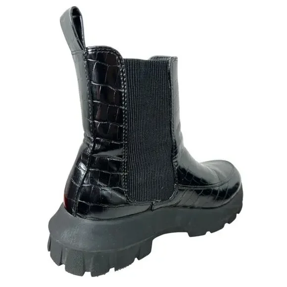 URBAN OUTFITTERS the Eden Chelsea Platform Boot Faux Leather in Black Wmn Sz. 10 - Picture 6 of 13